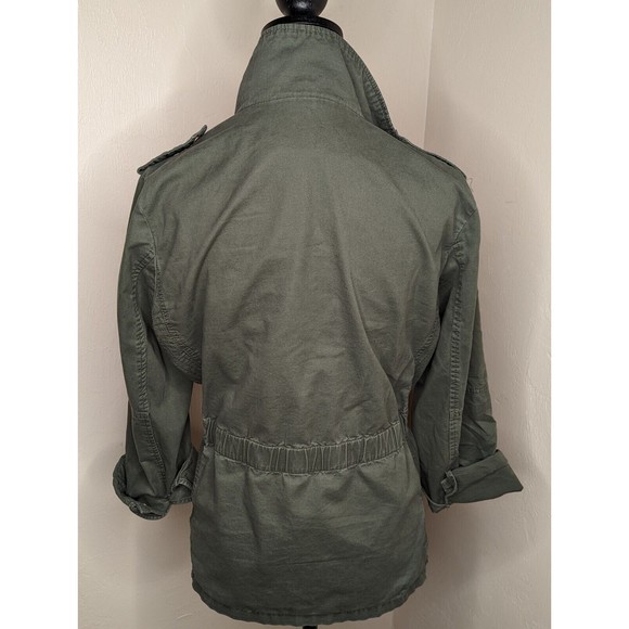 Army Green Cargo Jacket Women's 100% Cotton Large - Picture 7 of 14
